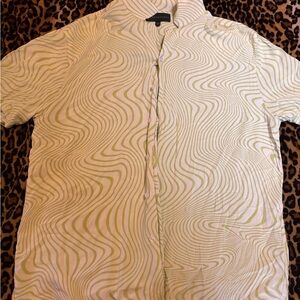 No Boundaries  Cream and Green Swirl Shirt